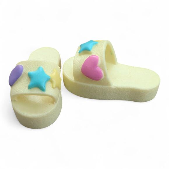 Pre-owned Rainbow Junior High PJ Party Sunny Doll Yellow Star Heart Slippers - Picture 1 of 2